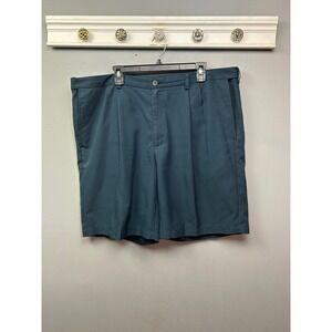 Haggar Mens Shorts Size 42 Blue Pleated Casual Golf Everyday